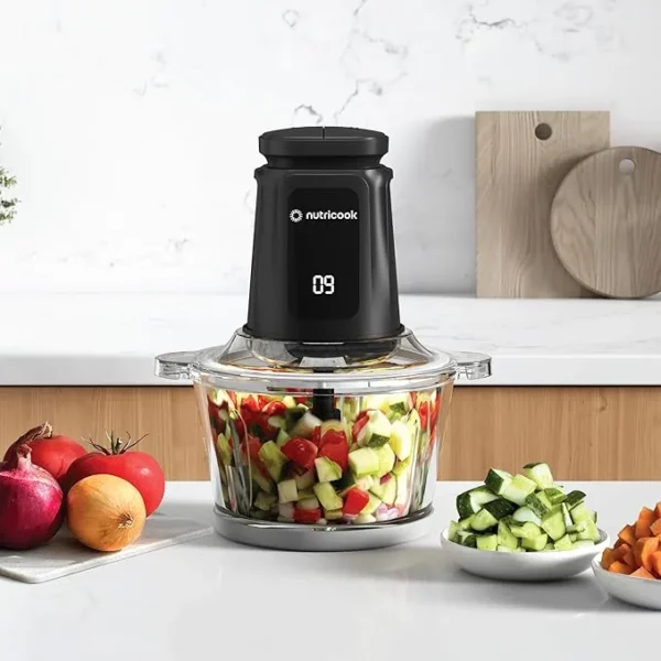 ⁦Nutricook Glass & SS Chopper & Mincer, 2L , 500 W, Black⁩ - الصورة ⁦5⁩